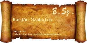Burján Szabolcs névjegykártya